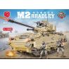 XIANG JUN XJ-809E 809E XJ809E non  XE TĂNG BRADLEY bộ đồ chơi xếp lắp ráp ghép mô hình Military Army M2 BRADLEY Quân Sự Bộ Đội 1350 khối