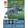 XIANG JUN XJ-819E 819E XJ819E non  WUZHI-19 bộ đồ chơi xếp lắp ráp ghép mô hình Military Army BLACK HURRICANE Z-19 YUAN DEDICATED ATTACK HELIC Quân Sự Bộ Đội 554 khối
