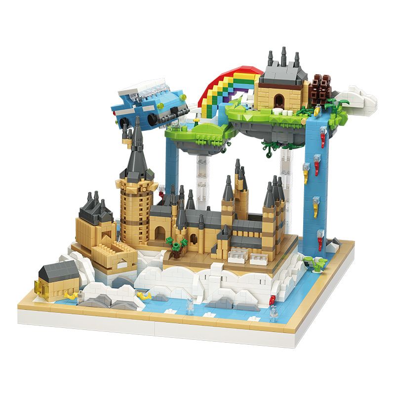 MOYU BLOCK MY92034 92034 non Lego LÂU ĐÀI MA THUẬT NHỎ bộ đồ chơi xếp lắp ráp ghép mô hình MAGIC SCHOOL 3088 khối