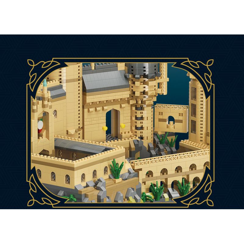 MOYU BLOCK MY92032 92032 non  LÂU ĐÀI MA THUẬT LỚN bộ đồ chơi xếp lắp ráp ghép mô hình MAGIC SCHOOL 6369 khối