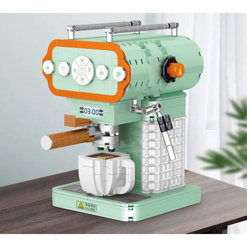ZHEGAO 01008 non  MÁY PHA CÀ PHÊ HIỆN ĐẠI bộ đồ chơi xếp lắp ráp ghép mô hình Creator COFFEE MACHINE Sáng Tạo 640 khối