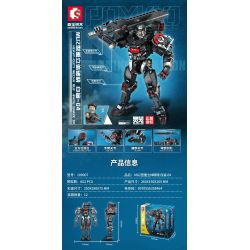 SEMBO 109007 non  LỒNG THẦN MU2 CÁ MẬP TRẮNG BÌNH MINH BA CHIỀU NẶNG-04 bộ đồ chơi xếp lắp ráp ghép mô hình Computer Games HEAVY-DUTY MECHA MU2 WHITE SHARK 04 Trò Chơi 802 khối