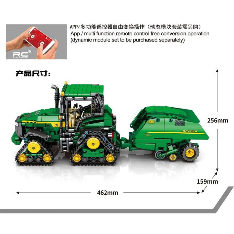 SEMBO 710950 non  TRANG TRẠI MÁY MÓC JOHN DEERE bộ đồ chơi xếp lắp ráp ghép mô hình 1404 khối