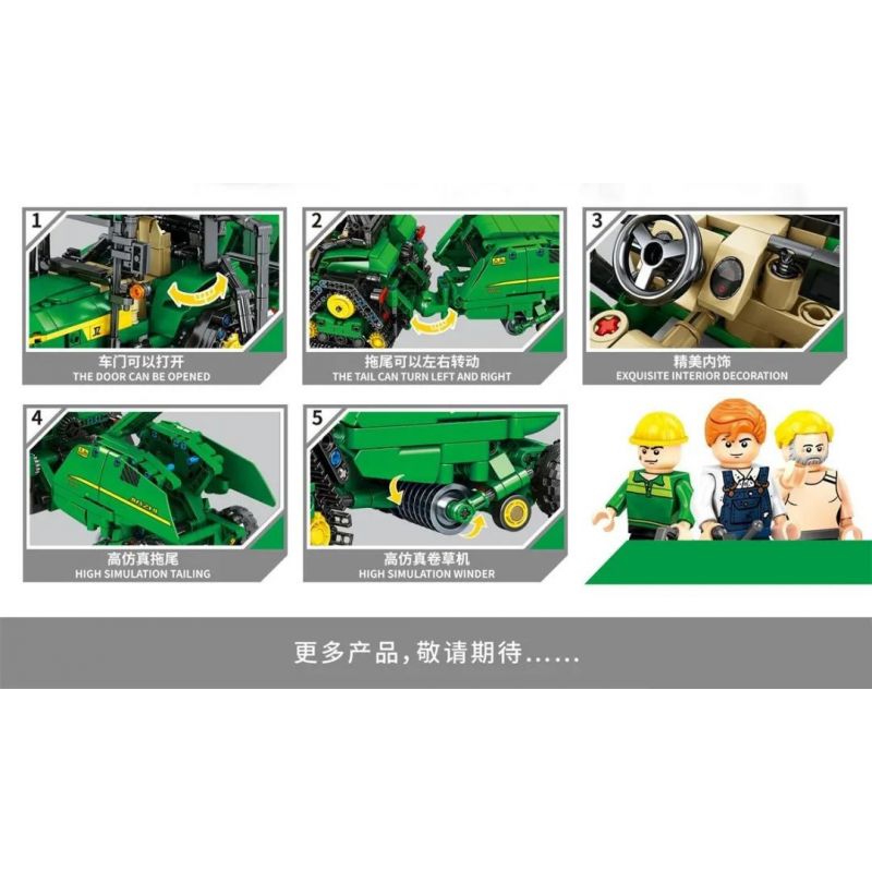 SEMBO 710950 non  TRANG TRẠI MÁY MÓC JOHN DEERE bộ đồ chơi xếp lắp ráp ghép mô hình 1404 khối