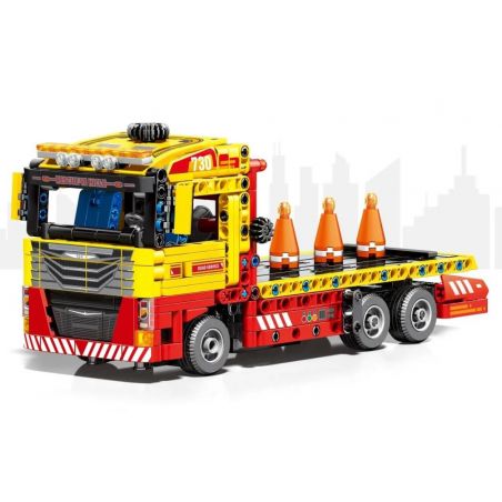 SEMBO 709800 non  XE CỨU THƯƠNG bộ đồ chơi xếp lắp ráp ghép mô hình FLATBED TRUCK 785 khối