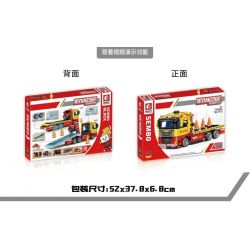 SEMBO 709800 non  XE CỨU THƯƠNG bộ đồ chơi xếp lắp ráp ghép mô hình FLATBED TRUCK 785 khối