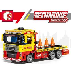 SEMBO 709800 non  XE CỨU THƯƠNG bộ đồ chơi xếp lắp ráp ghép mô hình FLATBED TRUCK 785 khối