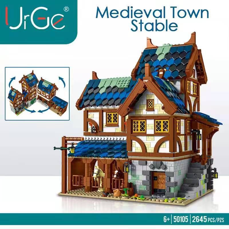 MorkModel 50105 Mork Model 50105 non Lego CHUỒNG THỜI TRUNG CỔ bộ đồ chơi xếp lắp ráp ghép mô hình MEDIEVAL TOWN STABLE 2645 khối