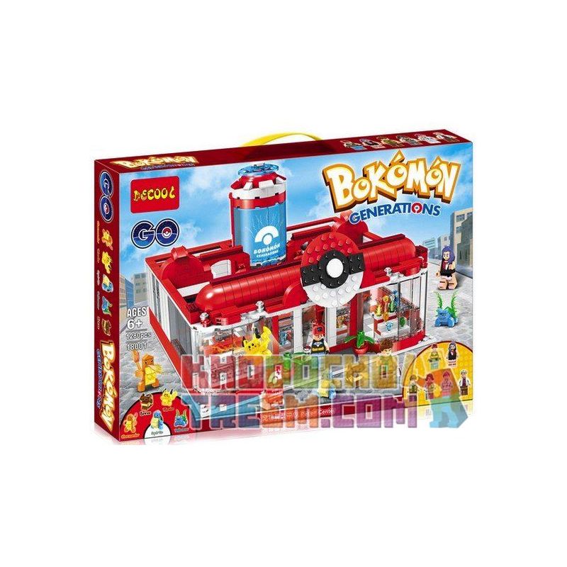 JISI 18001 non Lego TRUNG TÂM Y TẾ PIKACHU bộ đồ chơi xếp lắp ráp ghép mô hình Pokémon PET ELF CENTER Pokemon 1280 khối