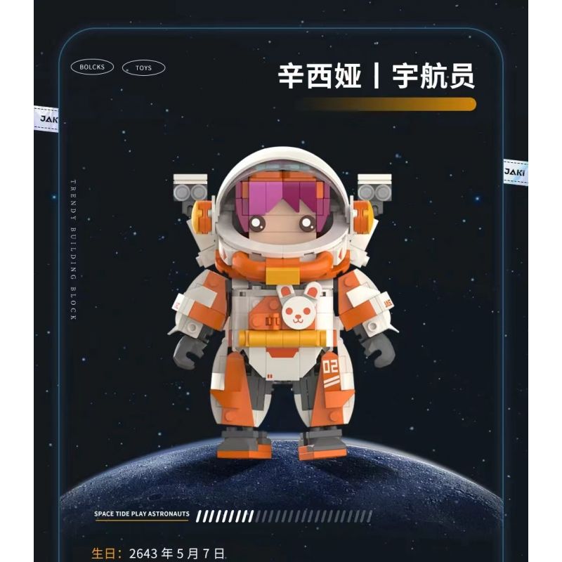 JAKI JK9108 9108 non  ĐỘI VŨ TRỤ X-PET PHI HÀNH GIA MÀU CAM CYNTHIA bộ đồ chơi xếp lắp ráp ghép mô hình SPACE QUEST X-PET ASTRONAUT TEAM