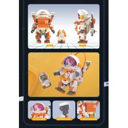 JAKI JK9108 9108 non  ĐỘI VŨ TRỤ X-PET PHI HÀNH GIA MÀU CAM CYNTHIA bộ đồ chơi xếp lắp ráp ghép mô hình SPACE QUEST X-PET ASTRONAUT TEAM