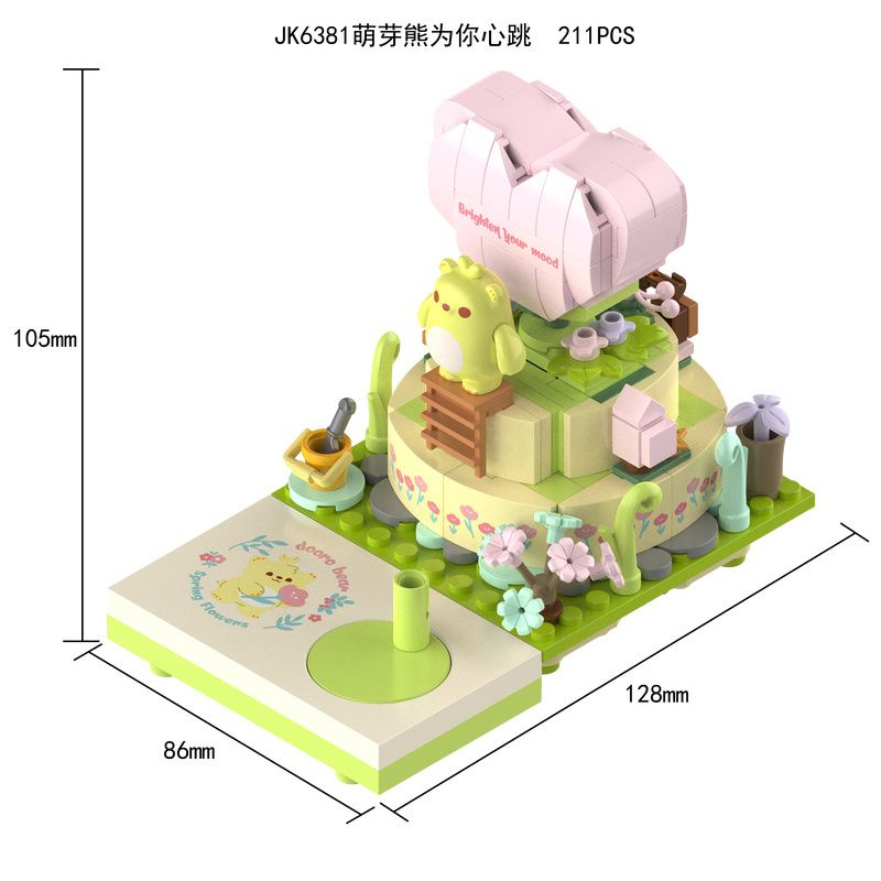 JAKI JK6381 6381 non  BUDDING BEAR BEAT CHO BẠN bộ đồ chơi xếp lắp ráp ghép mô hình 215 khối