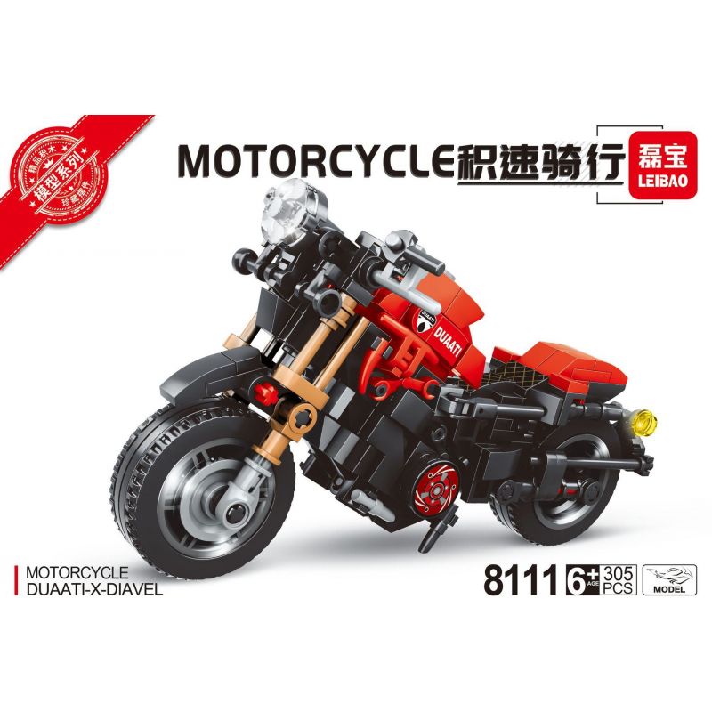 LEIBAO 8111 non  MÔ TÔ DUCATI XDIAVEL bộ đồ chơi xếp lắp ráp ghép mô hình Racers Đua Tốc Độ 305 khối