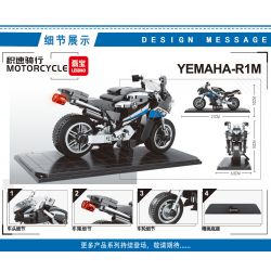 LEIBAO 8110 non  XE MÁY YAMAHA YZF-R1M bộ đồ chơi xếp lắp ráp ghép mô hình Racers Đua Tốc Độ 308 khối