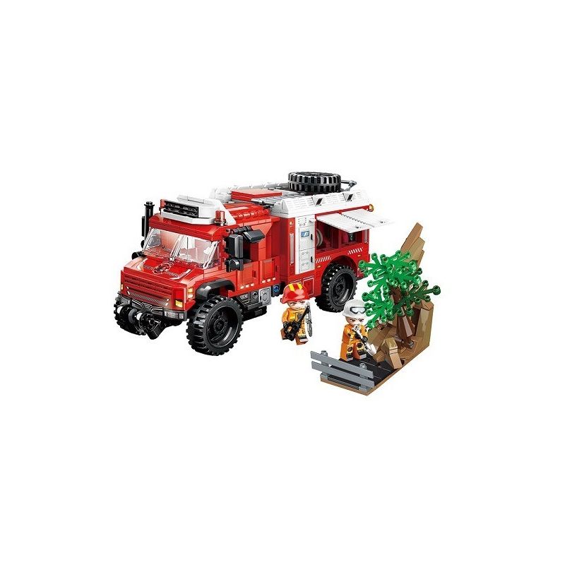 Enlighten 12023 Qman 12023 non Lego CỨU HỘ KHẨN CẤP XE ĐỊA HÌNH bộ đồ chơi xếp lắp ráp ghép mô hình Minecity Thành Phố Mỏ 656 khối