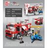 Enlighten 12022 Qman 12022 non  XE CHỮA CHÁY BỌT BỘT KHÔ bộ đồ chơi xếp lắp ráp ghép mô hình Minecity Thành Phố Mỏ 275 khối