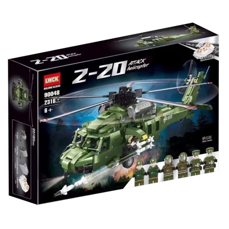 LWCK 90048 non Lego TRỰC THĂNG CHIẾN THUẬT CHUNG Z-20 bộ đồ chơi xếp lắp ráp ghép mô hình Z-20 ATTACK HELICOPTER 2316 khối