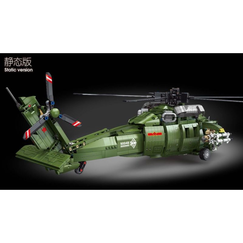 LWCK 90048 non  TRỰC THĂNG CHIẾN THUẬT CHUNG Z-20 bộ đồ chơi xếp lắp ráp ghép mô hình Z-20 ATTACK HELICOPTER 2316 khối