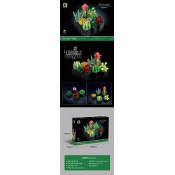 BRICK ELEMENT 19012 non  BÙI THẦN bộ đồ chơi xếp lắp ráp ghép mô hình PATTED PLANTS 393 khối