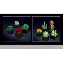 BRICK ELEMENT 19012 non  BÙI THẦN bộ đồ chơi xếp lắp ráp ghép mô hình PATTED PLANTS 393 khối