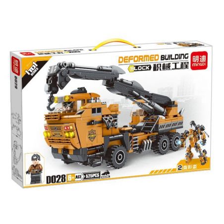 MINGDI D028 non  MÁY TRỤC bộ đồ chơi xếp lắp ráp ghép mô hình 525 khối