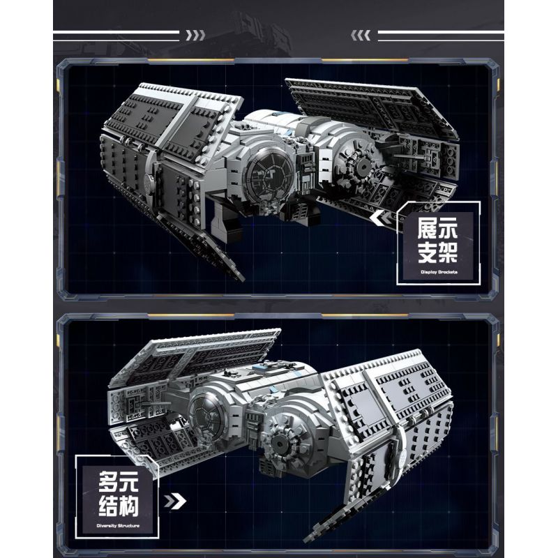 JIESTAR 67109 non  MÁY BAY NÉM BOM TITAN bộ đồ chơi xếp lắp ráp ghép mô hình Star Wars TIE BOMBER Chiến Tranh Giữa Các Vì Sao 1010 khối