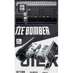 JIESTAR 67109 non  MÁY BAY NÉM BOM TITAN bộ đồ chơi xếp lắp ráp ghép mô hình Star Wars TIE BOMBER Chiến Tranh Giữa Các Vì Sao 1010 khối