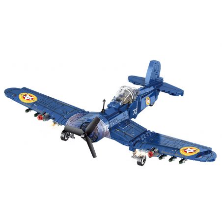 SEMBO 207104 non  MỸ F4U bộ đồ chơi xếp lắp ráp ghép mô hình Military Army SURVIVAL WARFARE Quân Sự Bộ Đội 440 khối