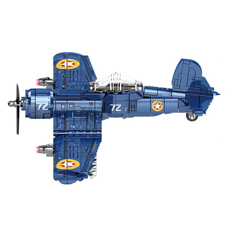 SEMBO 207104 non  MỸ F4U bộ đồ chơi xếp lắp ráp ghép mô hình Military Army SURVIVAL WARFARE Quân Sự Bộ Đội 440 khối