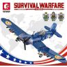 SEMBO 207104 non  MỸ F4U bộ đồ chơi xếp lắp ráp ghép mô hình Military Army SURVIVAL WARFARE Quân Sự Bộ Đội 440 khối