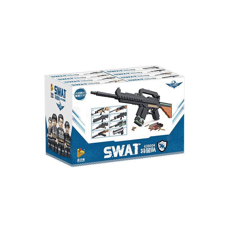 PanlosBrick 630004 Panlos Brick 630004 non  ĐỘI SWAT SÚNG TRƯỜNG M416 KẾT HỢP 8 bộ đồ chơi xếp lắp ráp ghép mô hình Military Army Quân Sự Bộ Đội 346 khối