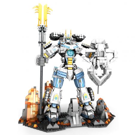 JUHANG TECHNOLOGY 670 non  CHIẾN BINH TITAN MECH bộ đồ chơi xếp lắp ráp ghép mô hình SAMURAI MECHA 1588 khối