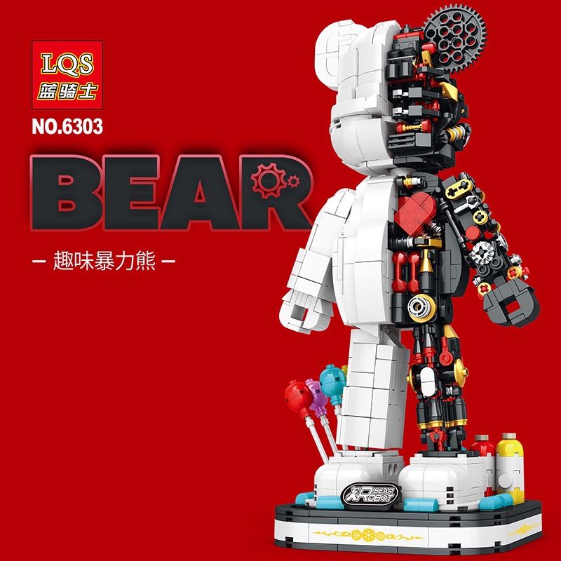 LQS 6303 6302 non Lego GẤU BẠO LỰC VUI NHỘN bộ đồ chơi xếp lắp ráp ghép mô hình BEAR ROBOT 1160 khối