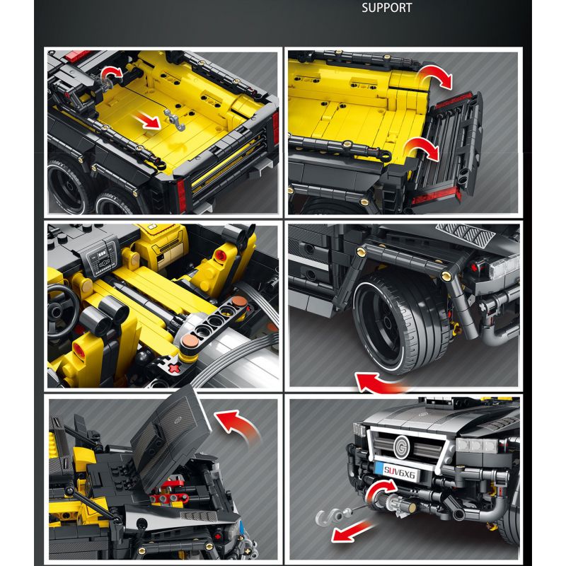 REOBRIX 11001 non  BRABUS G700 6X6 bộ đồ chơi xếp lắp ráp ghép mô hình  G-700（6X6 OFF ROAD） Kỹ Thuật Công Nghệ Cao Mô Hình Phương Tiện 2162 khối