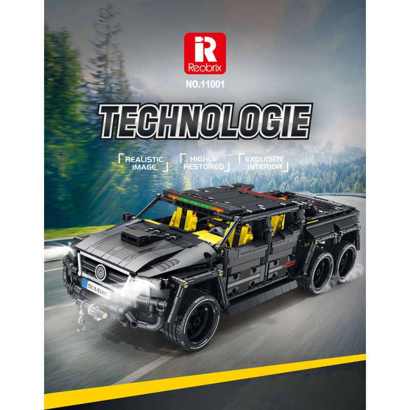 REOBRIX 11001 non  BRABUS G700 6X6 bộ đồ chơi xếp lắp ráp ghép mô hình  G-700（6X6 OFF ROAD） Kỹ Thuật Công Nghệ Cao Mô Hình Phương Tiện 2162 khối