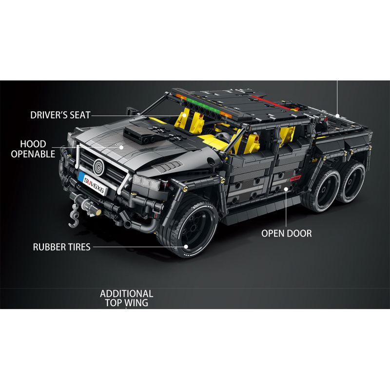 REOBRIX 11001 non  BRABUS G700 6X6 bộ đồ chơi xếp lắp ráp ghép mô hình  G-700（6X6 OFF ROAD） Kỹ Thuật Công Nghệ Cao Mô Hình Phương Tiện 2162 khối