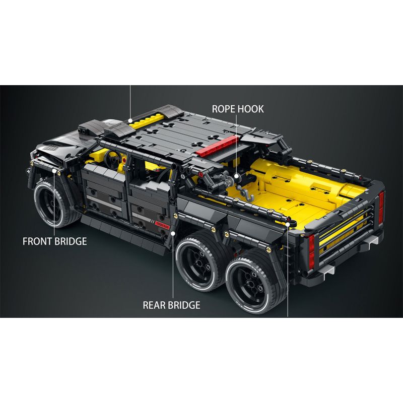 REOBRIX 11001 non  BRABUS G700 6X6 bộ đồ chơi xếp lắp ráp ghép mô hình  G-700（6X6 OFF ROAD） Kỹ Thuật Công Nghệ Cao Mô Hình Phương Tiện 2162 khối