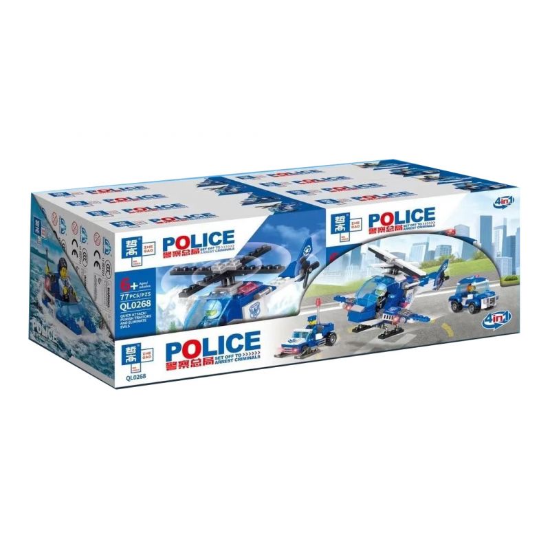 ZHEGAO QL0268 0268 non Lego LỰC LƯỢNG CẢNH SÁT KADIFEI 4 KIỂU bộ đồ chơi xếp lắp ráp ghép mô hình Police 293 khối