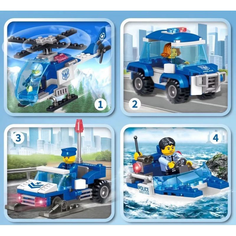 ZHEGAO QL0268 0268 non  LỰC LƯỢNG CẢNH SÁT KADIFEI 4 KIỂU bộ đồ chơi xếp lắp ráp ghép mô hình Police 293 khối