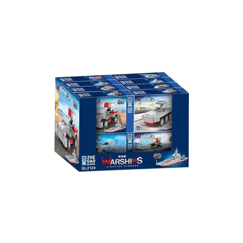 ZHEGAO QL2124 2124 non  KẺ HỦY DIỆT 16 TỔ HỢP bộ đồ chơi xếp lắp ráp ghép mô hình Military Army WARSHIP FIGHTING PIONEER Quân Sự Bộ Đội