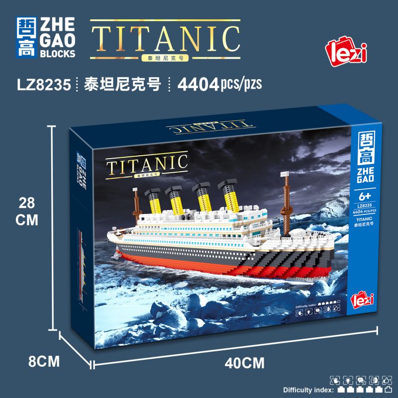 ZHEGAO LZ8235 8235 non  TÀU TITANIC bộ đồ chơi xếp lắp ráp ghép mô hình Creator Sáng Tạo 4404 khối