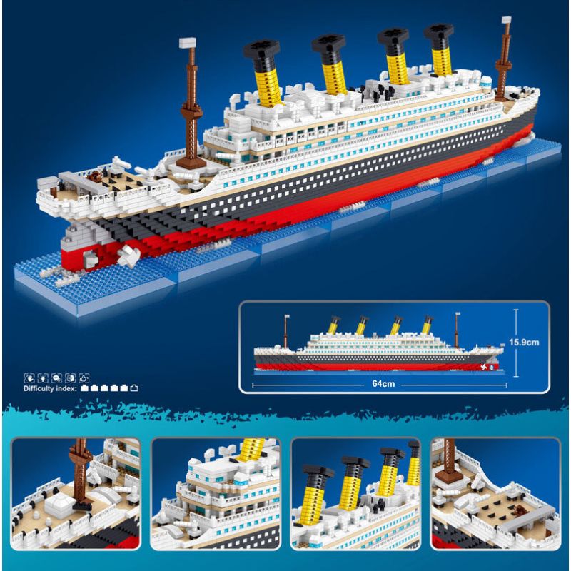 ZHEGAO LZ8235 8235 non  TÀU TITANIC bộ đồ chơi xếp lắp ráp ghép mô hình Creator Sáng Tạo 4404 khối