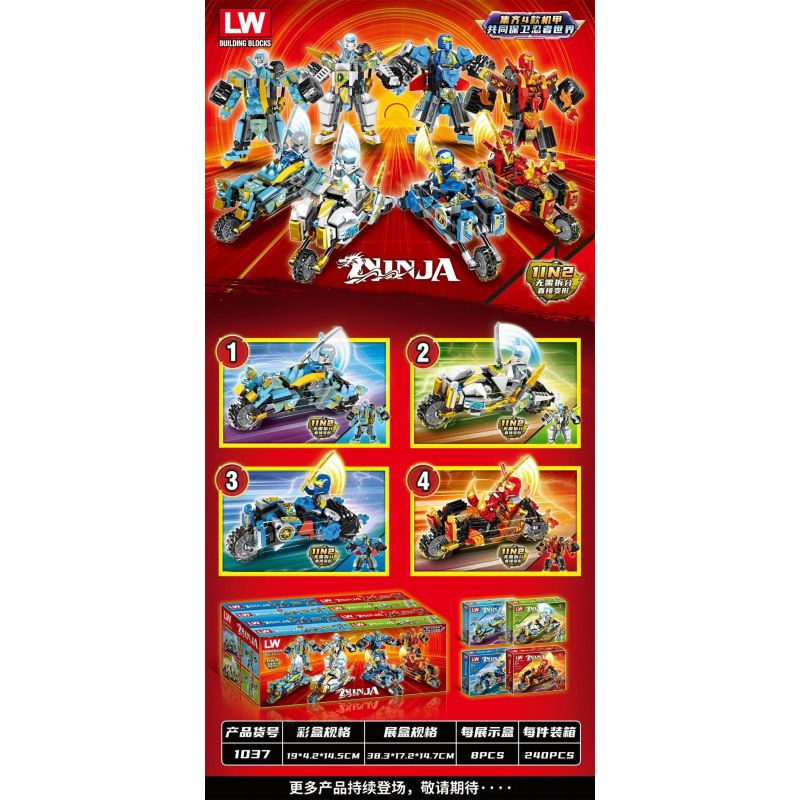 LW 1037 non Lego NINJA MECH 4 PHONG CÁCH bộ đồ chơi xếp lắp ráp ghép mô hình The Lego Ninjago Movie Ninja Lốc Xoáy