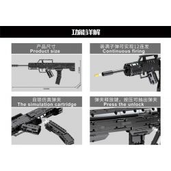 SEMBO 702940 non  SÚNG TIỂU LIÊN QCW05 bộ đồ chơi xếp lắp ráp ghép mô hình BLOCK GUN 815 khối