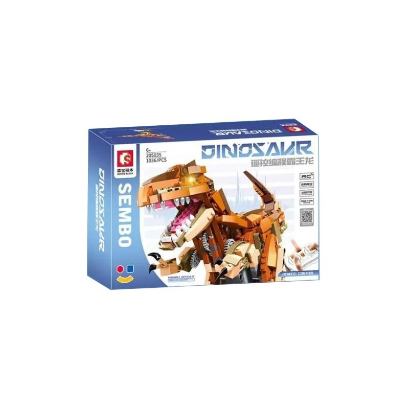 SEMBO 205035 non  LẬP TRÌNH TỪ XA TYRANNOSAURUS REX bộ đồ chơi xếp lắp ráp ghép mô hình  DINOSAUR Kỹ Thuật Công Nghệ Cao Mô Hình Phương Tiện 1036 khối