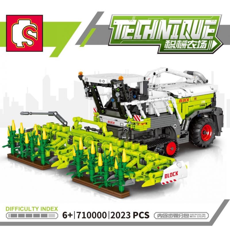 SEMBO 710000 non  MÁY GẶT NGÔ bộ đồ chơi xếp lắp ráp ghép mô hình TECHNIQUE 2023 khối