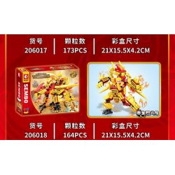 SEMBO 206017 206018 206019 206020 non  CHÚ BÉ RỒNG HOÀNG GIA 4 KIỂU bộ đồ chơi xếp lắp ráp ghép mô hình YAN DRAGON 693 khối