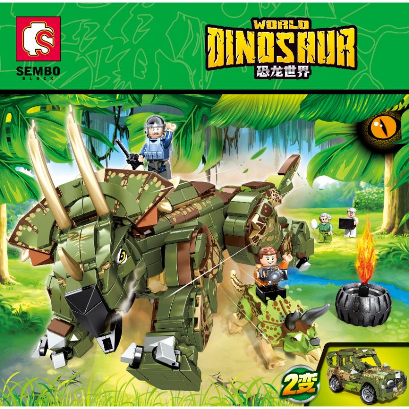 SEMBO 205022 non  THẾ GIỚI KHỦNG LONG TRICERATOPS bộ đồ chơi xếp lắp ráp ghép mô hình Jurassic World WORLD DINOSAUR 1100 khối