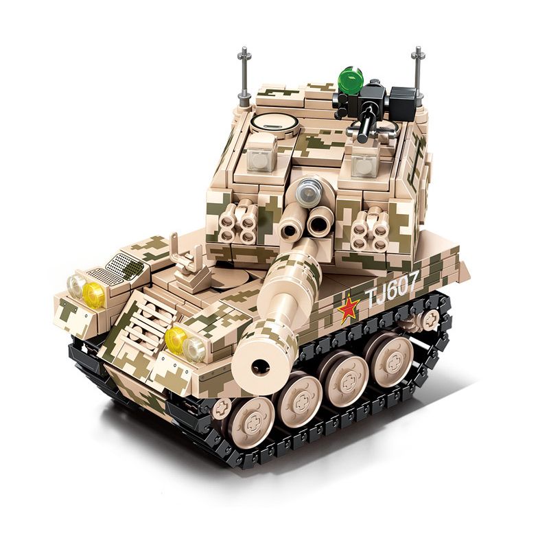 SEMBO 203120 non Lego PHÁO TỰ HÀNH PLZ-05 bộ đồ chơi xếp lắp ráp ghép mô hình Military Army PLZ-05 SELF-PROPELLED HOWITZER Quân Sự Bộ Đội 476 khối