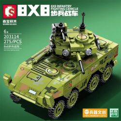 SEMBO 203114 non  XE CHIẾN ĐẤU BỘ BINH 8X8 bộ đồ chơi xếp lắp ráp ghép mô hình Military Army 8X8 INFANTRY FIGHTING CEHICLE Quân Sự Bộ Đội 275 khối